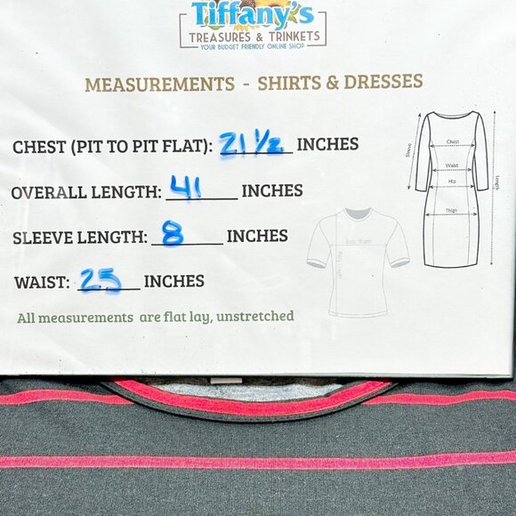 LuLaRoe Jessie Swing Dress Womens XL Black w Red Stripes SS Side Pockets Soft - Picture 6 of 9